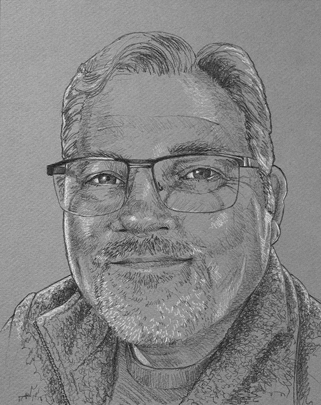 Drawing of Ricky Lewison, the Art Guy